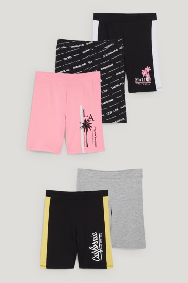 Kids Girls - Multipack of 5 - cycling shorts - black