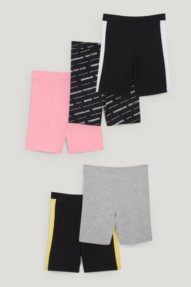 Kids Girls - Multipack of 5 - cycling shorts - black