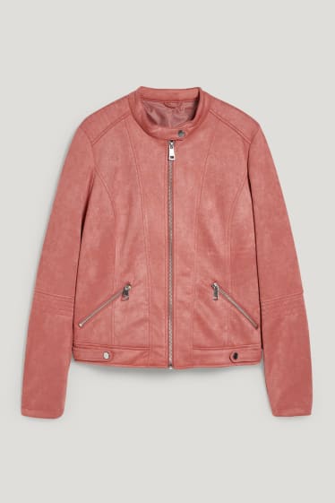 Femmes - Veste - similisuède - rose foncé