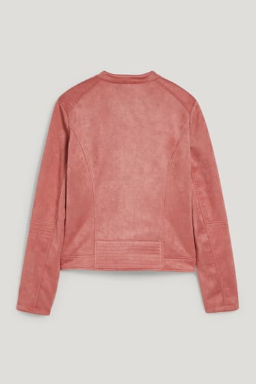 Femmes - Veste - similisuède - rose foncé