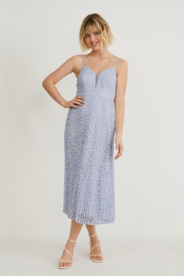 Donna - Vestito da sposa - plissettato - azzurro