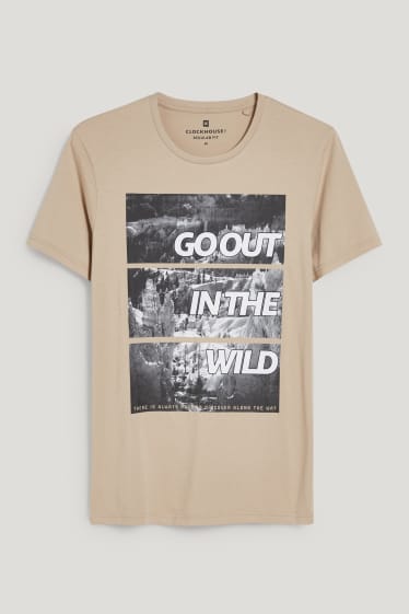 Clockhouse homme - CLOCKHOUSE - T-shirt - marron clair