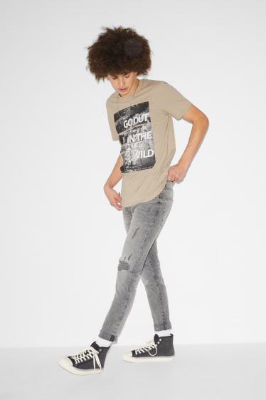 Clockhouse homme - CLOCKHOUSE - T-shirt - marron clair