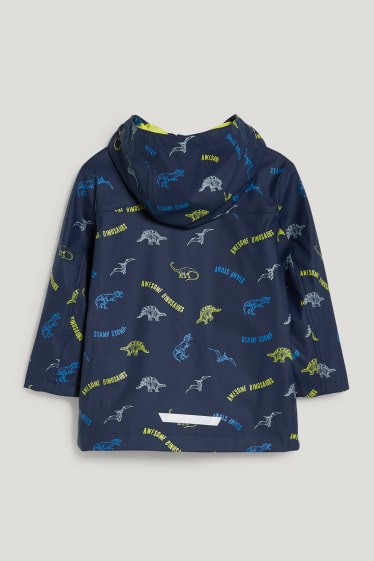Toddler Boys - Dinosauri - giacca impermeabile con cappuccio - blu scuro
