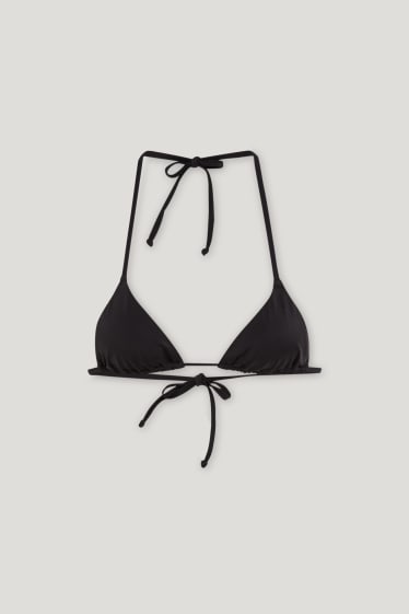 Kobiety - Góra od bikini - trójkątne miseczki - wyściełane - czarny