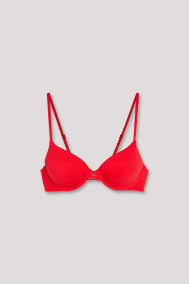 Women - Underwire bikini top - padded - red