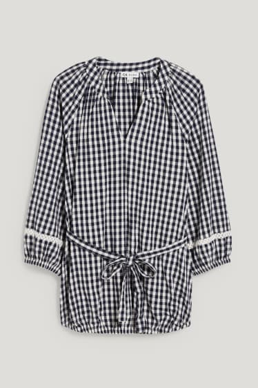 Donna - Blusa premaman - a quadretti - blu scuro