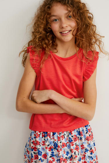 Kids Girls - T-shirt - glanseffect - rood