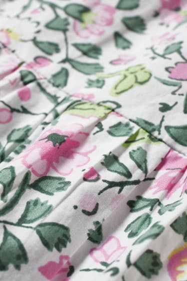 Femmes - Robe portefeuille - à fleurs - blanc