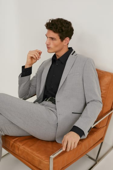 Uomo - Camicia business - slim fit - maniche ultralunghe - facile da stirare - nero