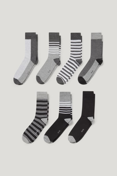 Heren - Set van 7 paar - sokken - LYCRA® - grijs / zwart