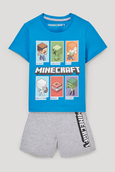 Batolata chlapci - Minecraft - letní pyžamo - 2dílné - modrá