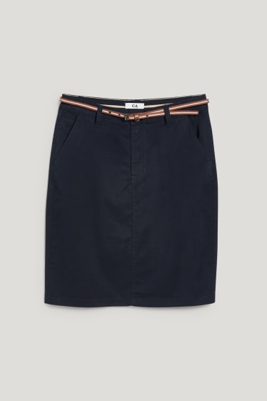 Dames - Rok met riem - donkerblauw