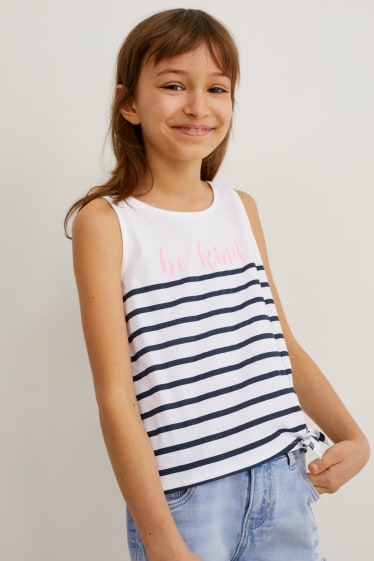 Kids Girls - Multipack 2er - Top mit Knotendetail - weiß