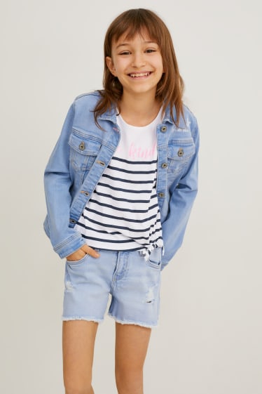 Kids Girls - Multipack 2er - Top mit Knotendetail - weiß