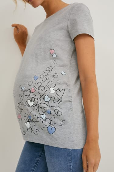 Femei - Tricou gravide - gri deschis melanj