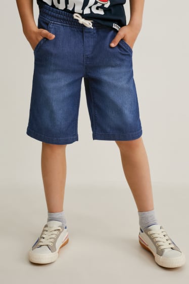 Băieți - Multipack 3 buc. - pantaloni scurți denim - denim-albastru