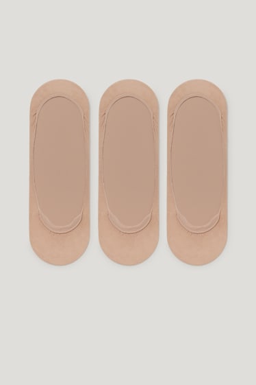 Damen - Multipack 3er - Füßlinge - beige