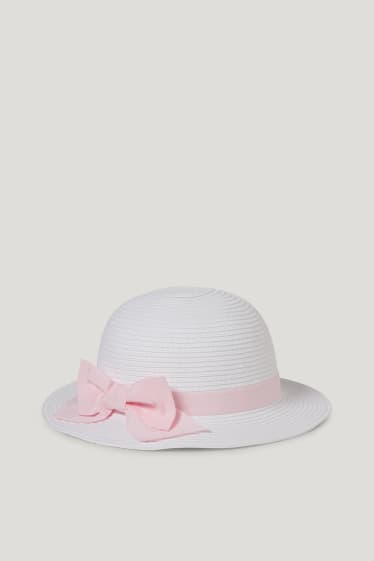Baby Girls - Baby straw hat - white