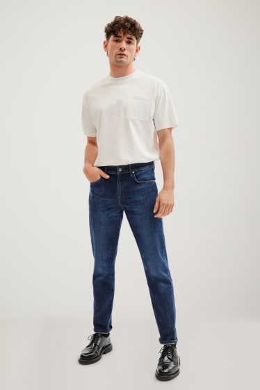 Heren - Made in EU - tapered jeans - biokatoen - jeansdonkerblauw