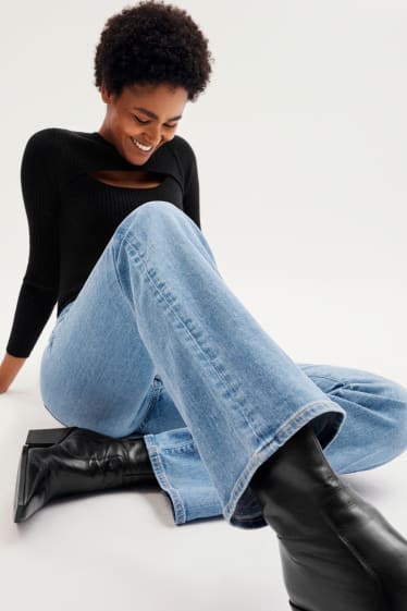 Women - Premium Denim by C&A - flared jeans - high waist - denim-light blue