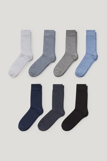 Heren - Set van 7 paar - sokken - lichtblauw