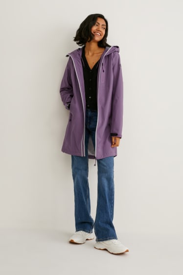 Dámské - Funkční kabát s kapucí - světle fialová