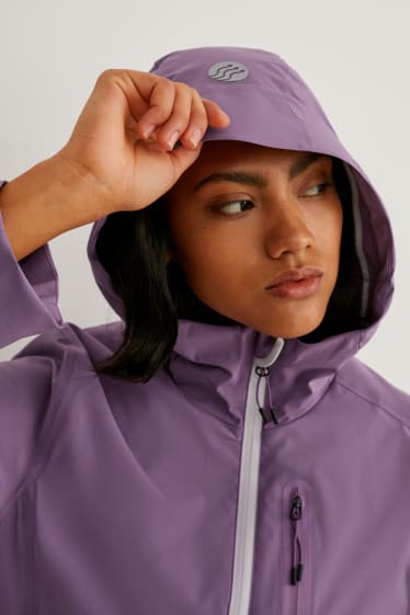 Dámské - Funkční kabát s kapucí - světle fialová