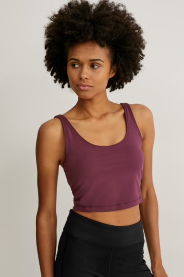 Damen - Funktions-BH - wattiert - 4 Way Stretch - lila