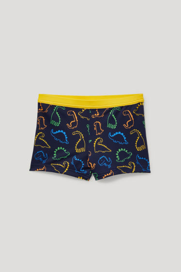 Miminka chlapci - Motiv dinosaura - plavky pro miminka - LYCRA® - tmavomodrá