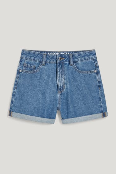 Clockhouse niñas - CLOCKHOUSE - shorts vaqueros - high waist - vaqueros - azul claro