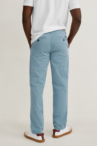 Men - Chinos with belt - regular fit - LYCRA® - petrol