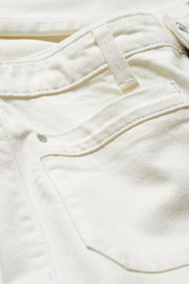 Femmes - Jean à jambes larges - high waist - blanc