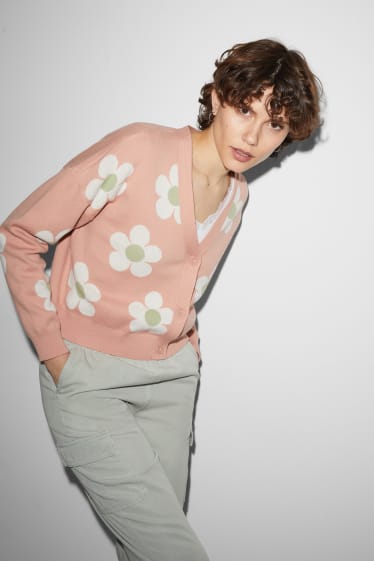 Clockhouse Girls - CLOCKHOUSE - Strickjacke - geblümt - rosa