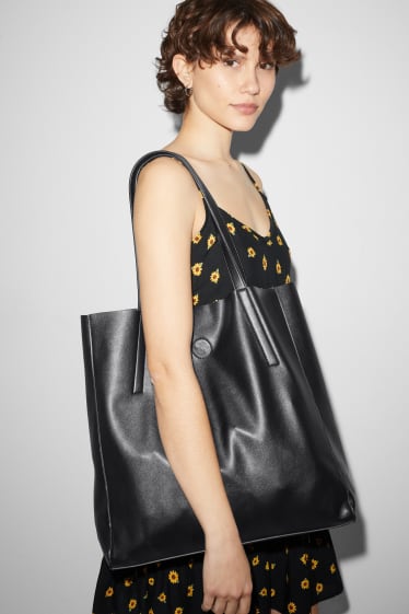 Clockhouse Girls - Shopper - faux leather - black