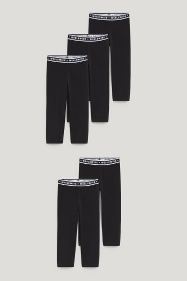 Bambine: - Confezione da 5 - leggings - nero