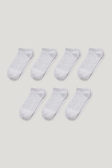 Hommes - Lot de 7 - chaussettes de sport - coton bio - gris clair chiné