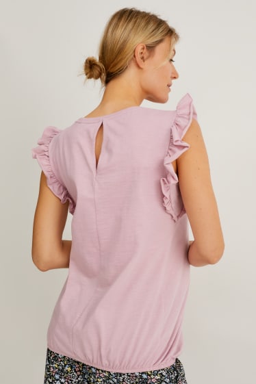Dames - Zwangerschaps-T-shirt - roze