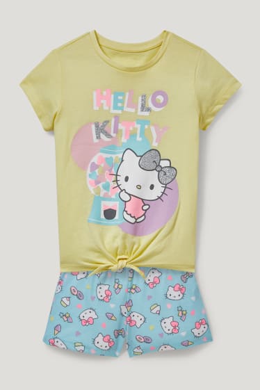 Toddler Girls - Hello Kitty - short pyjamas - 2 piece - shiny - light yellow