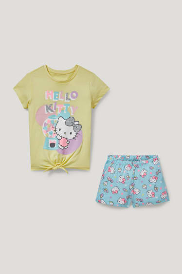 Toddler Girls - Hello Kitty - short pyjamas - 2 piece - shiny - light yellow