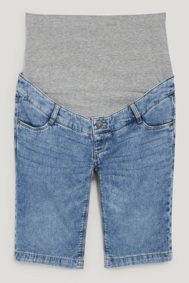 Damen - Umstandsjeans - Jeans-Bermudas - jeans-hellblau