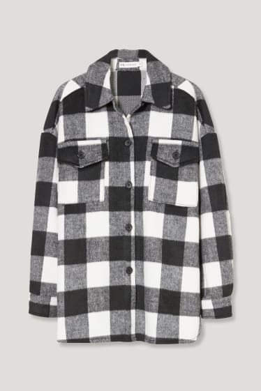 Kids Girls - Overshirt - geruit - crème wit