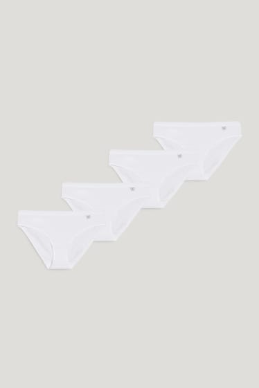 Donna - Confezione da 4 - slip - LYCRA® - bianco
