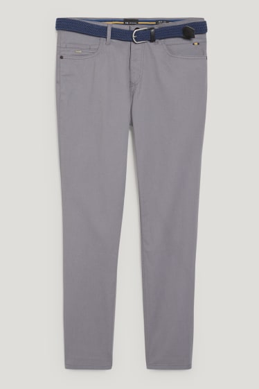 Uomo - Pantaloni con cintura - regular fit - LYCRA® - grigio