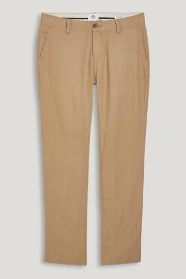 Herren - Leinen-Chino - Regular Fit - hellbraun