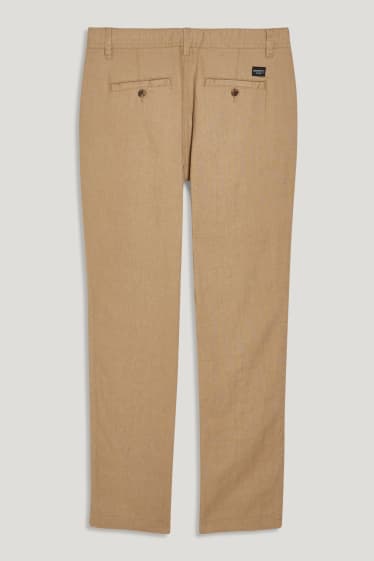 Herren - Leinen-Chino - Regular Fit - hellbraun