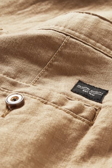 Herren - Leinen-Chino - Regular Fit - hellbraun