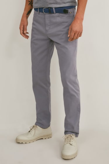 Uomo - Pantaloni con cintura - regular fit - LYCRA® - grigio