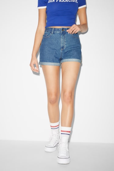 Clockhouse niñas - CLOCKHOUSE - shorts vaqueros - high waist - vaqueros - azul claro