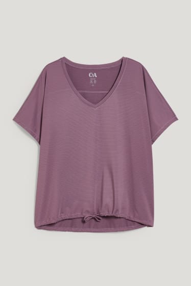 Damen - Funktions-Shirt - Yoga - 4 Way Stretch - gestreift - lila